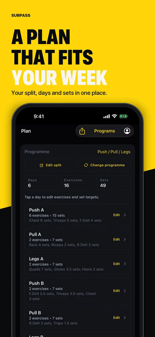 Surpass App Store screenshot 7: A plan that fits your week